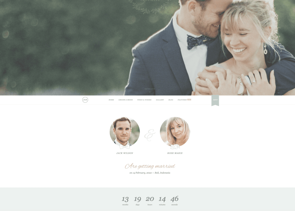 Jack & Rose - A Whimsical WordPress Wedding Theme