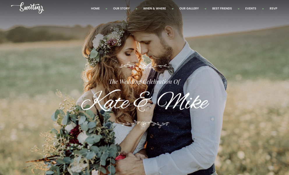 Sweetinz - Creative OnePage Wedding WordPress Theme